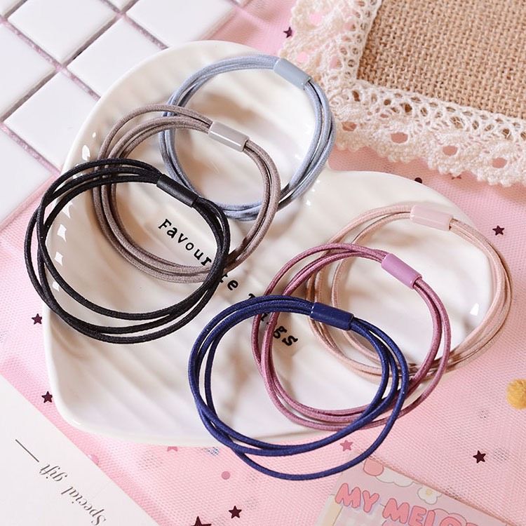 [SỈ TÓC GIẢ] Set 100 Dây Chun Cột Tóc Màu Đen Co Giãn Tốt – Chun Buộc Tóc Bản To Siêu Bền Không Đau Tóc