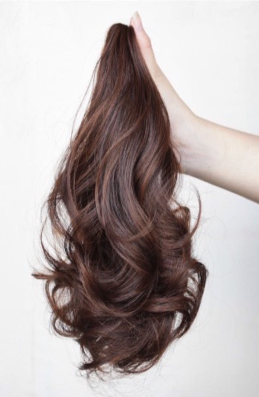 [SỈ TÓC GIẢ] Tóc Giả Ngoạm Xoăn Lửng 40-45Cm Tự Nhiên – Kẹp Ngoạm Nhanh Gọn, Tóc Tơ Cao Cấp Như Thật Dễ Sử Dụng
