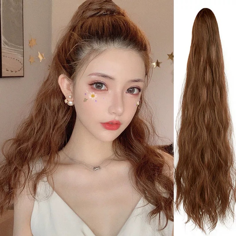 [SỈ TÓC GIẢ] Tóc Giả Ngoạm Sóng Xù Dài 55-60Cm Trẻ Trung – Kẹp Ngoạm Nhanh Gọn, Tóc Tơ Cao Cấp Như Thật Dễ Sử Dụng