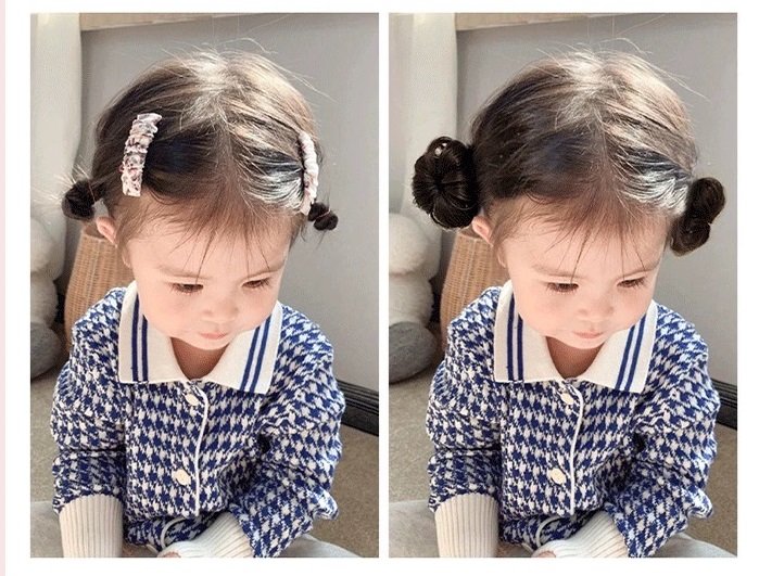 [SỈ TÓC GIẢ] Set 2 Búi Tóc Giả Mini Cho Bé – Tóc Búi Kẹp Nhỏ Xinh Tự Nhiên Như Tóc Thật Đáng Yêu