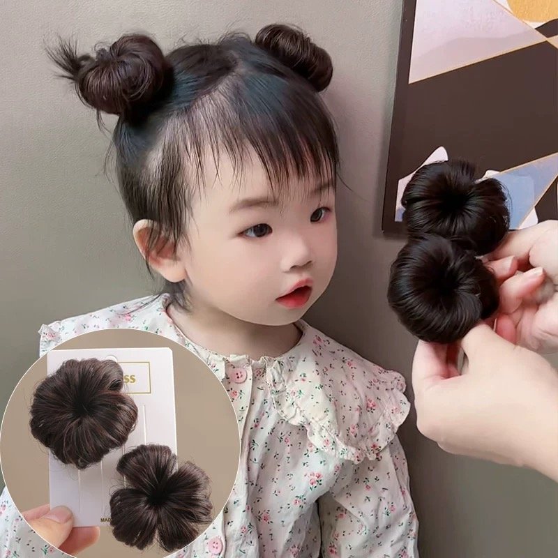 [SỈ TÓC GIẢ] Set 2 Búi Tóc Giả Mini Cho Bé – Tóc Búi Kẹp Nhỏ Xinh Tự Nhiên Như Tóc Thật Đáng Yêu