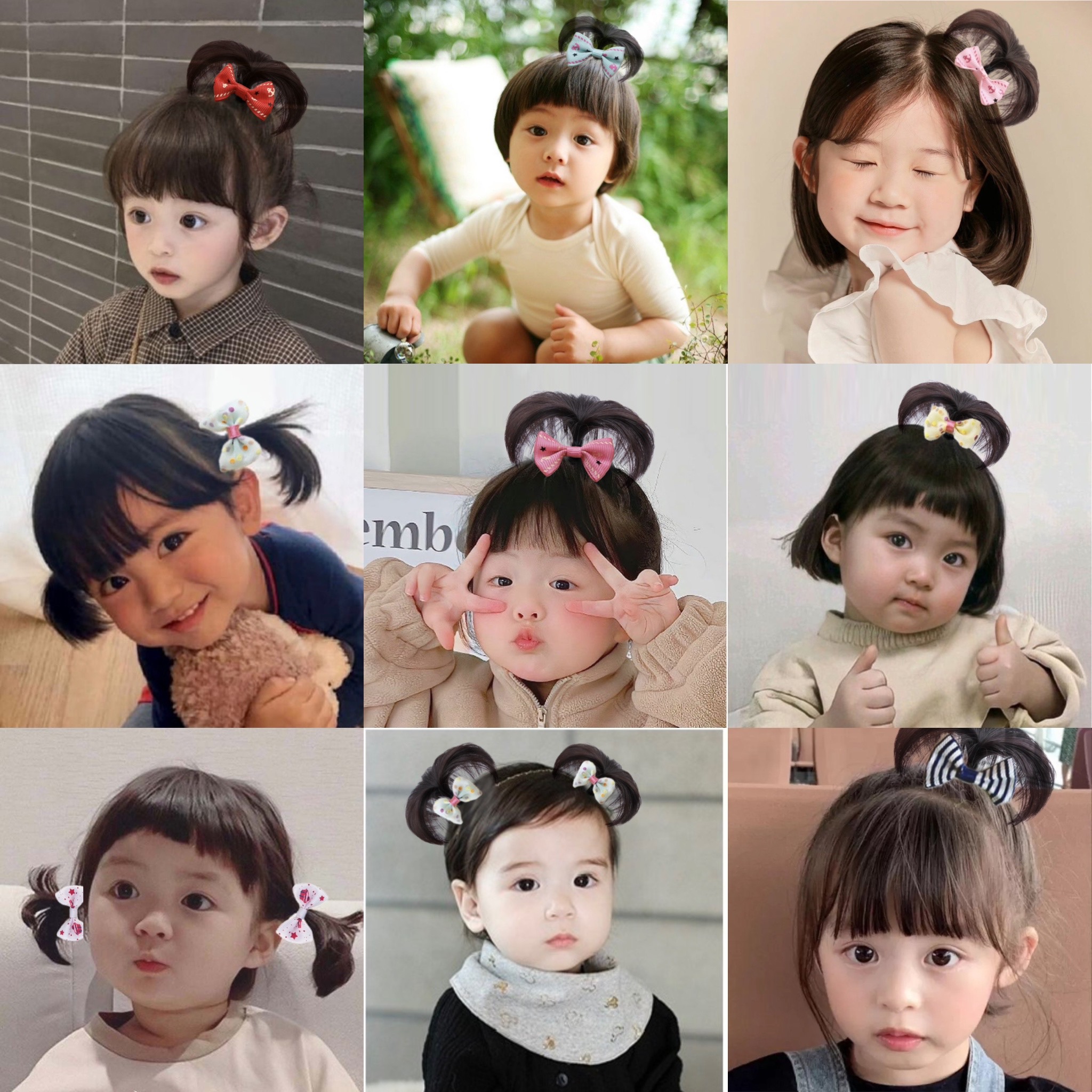 Kẹp Tóc Nơ Cho Bé Cao Cấp - Chỏm Tóc Cây Dừa Siêu Xinh Cho Bé Gái - Phụ Kiện Tóc Trẻ Em Sỉ Toàn Quốc