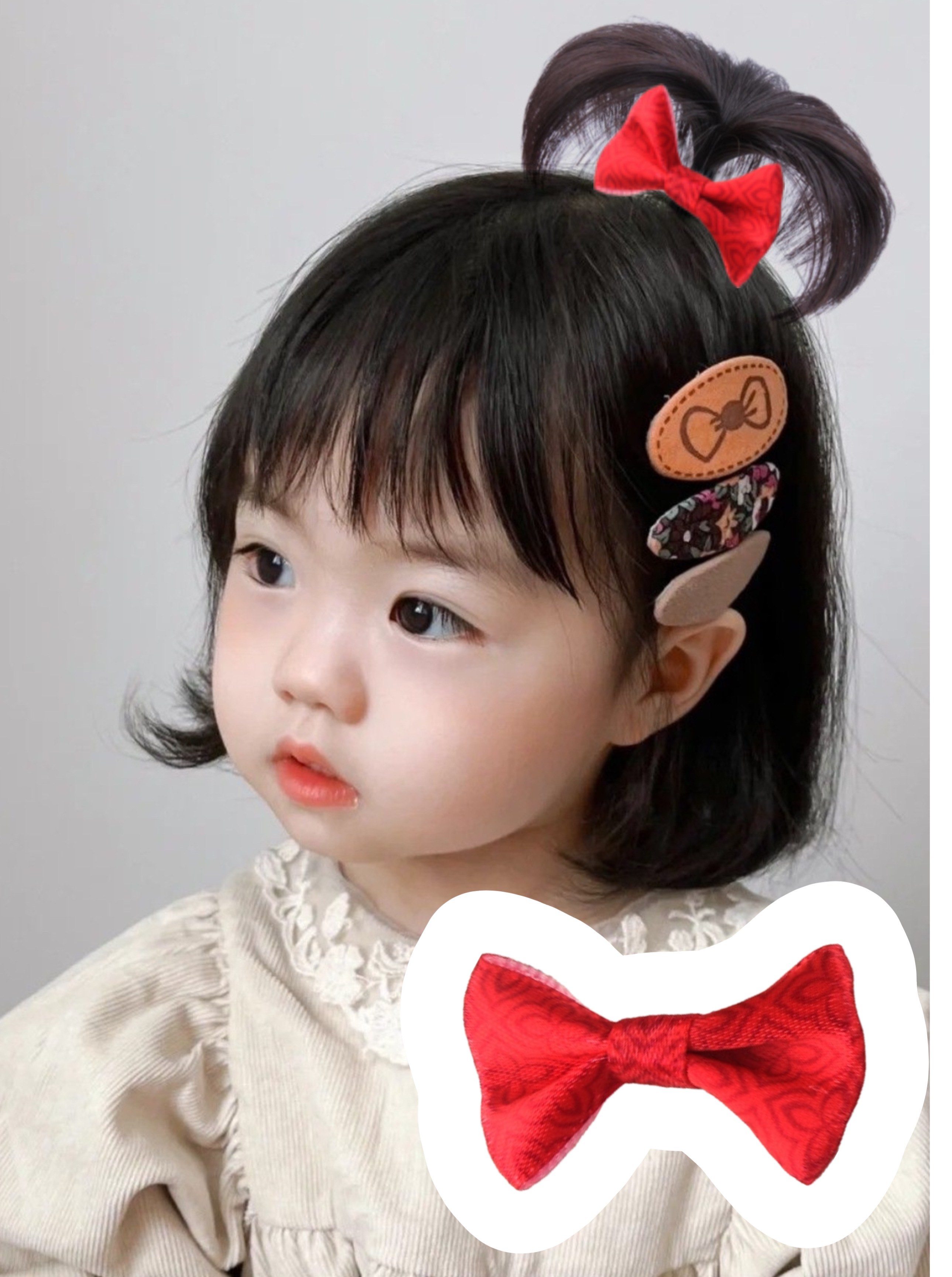 [SỈ TÓC GIẢ] Kẹp Tóc Nơ Cho Bé Cao Cấp - Chỏm Tóc Cây Dừa Siêu Xinh Cho Bé Gái - Phụ Kiện Tóc Trẻ Em Sỉ Toàn Quốc