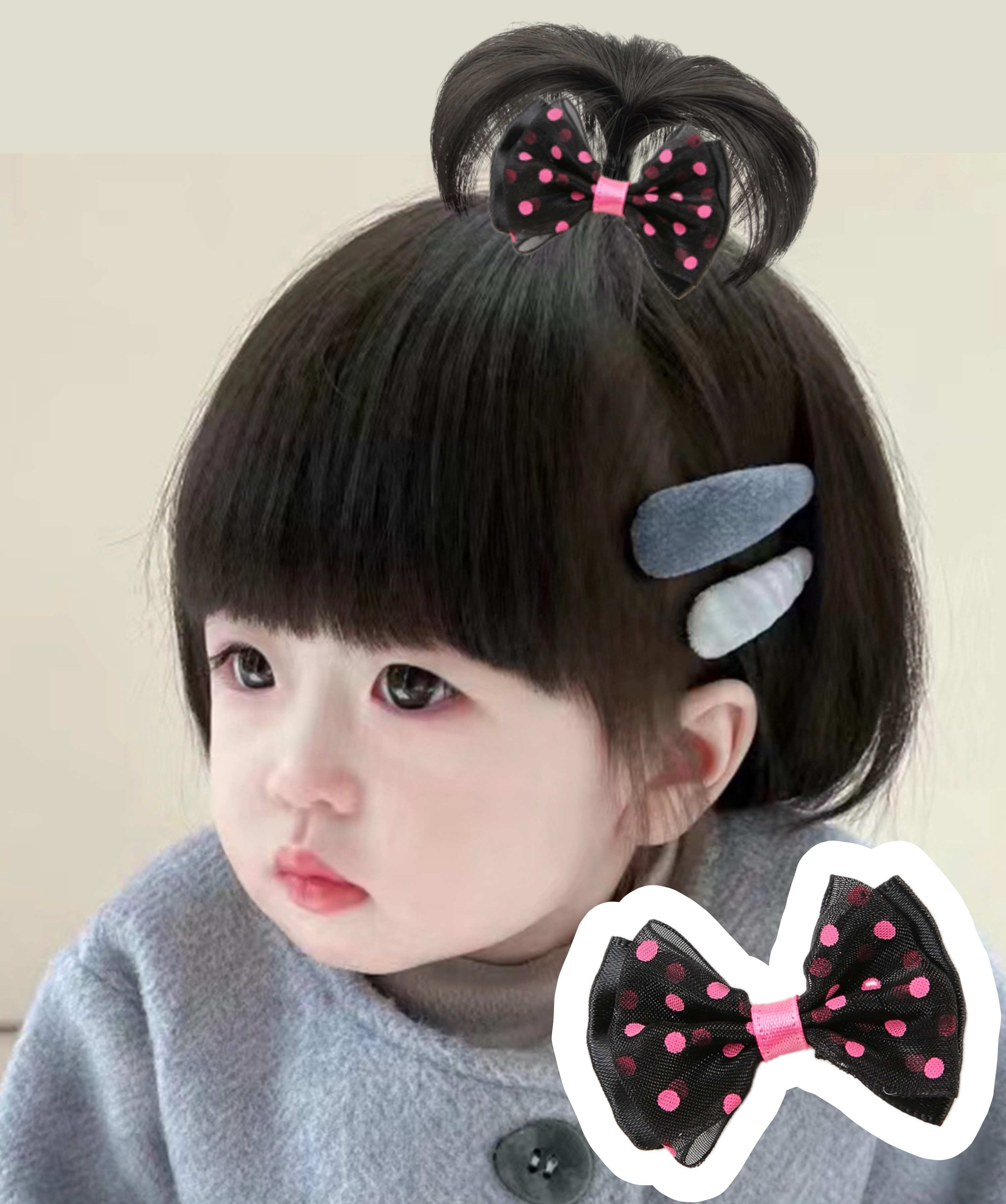 [SỈ TÓC GIẢ] Kẹp Tóc Nơ Cho Bé Cao Cấp - Chỏm Tóc Cây Dừa Siêu Xinh Cho Bé Gái - Phụ Kiện Tóc Trẻ Em Sỉ Toàn Quốc
