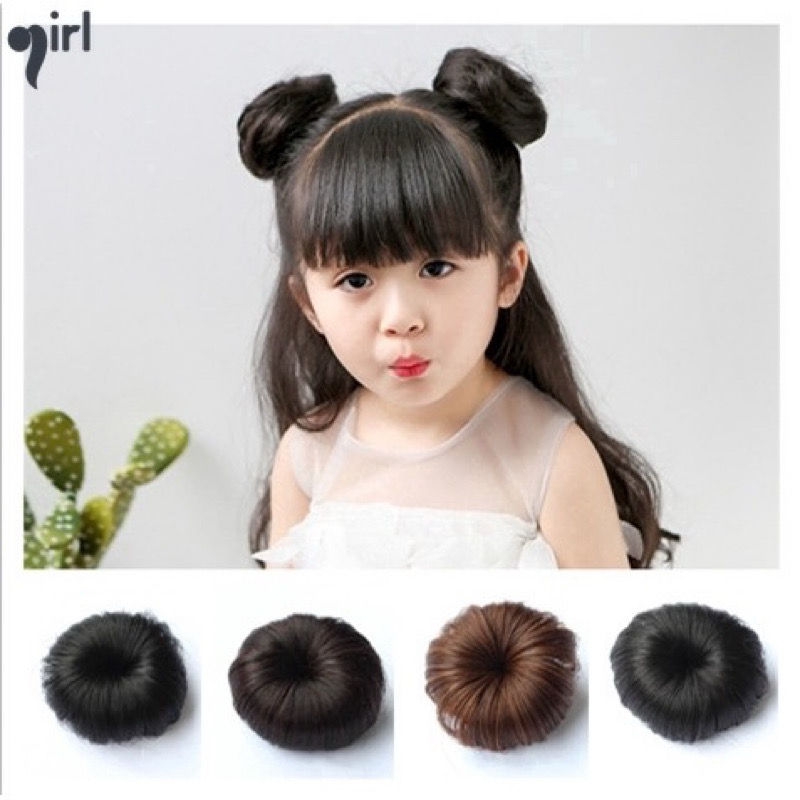 [SỈ TÓC GIẢ] Set 2 Búi Tóc Giả Mini Cho Bé – Tóc Búi Kẹp Nhỏ Xinh Tự Nhiên Như Tóc Thật Đáng Yêu