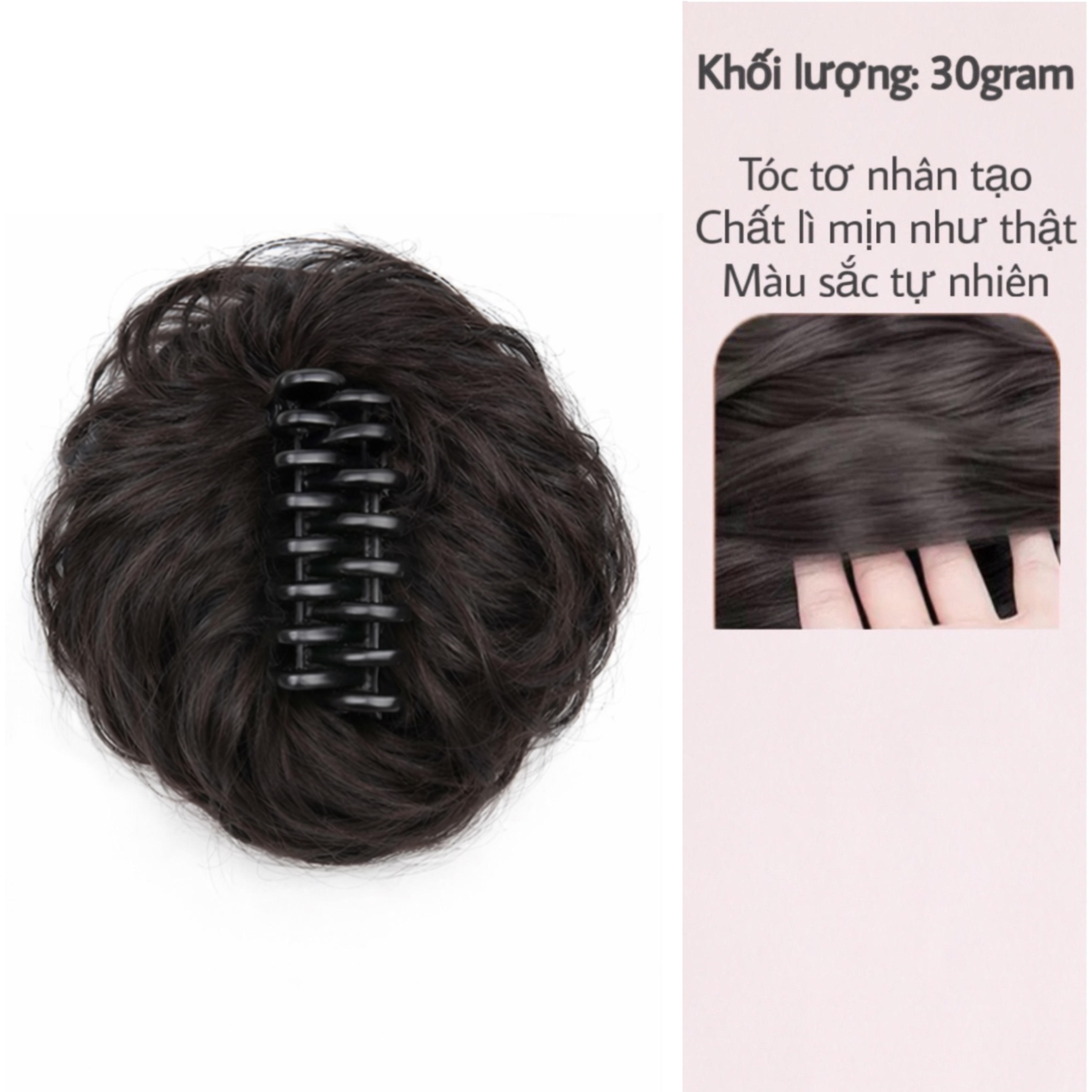 Tóc Giả Búi Xoăn Dạng Ngoạm Siêu Đẹp – Búi Tóc Giả Tơ Mềm Tự Nhiên, Dễ Dùng, Gọn Nhẹ, 4 Màu Hot