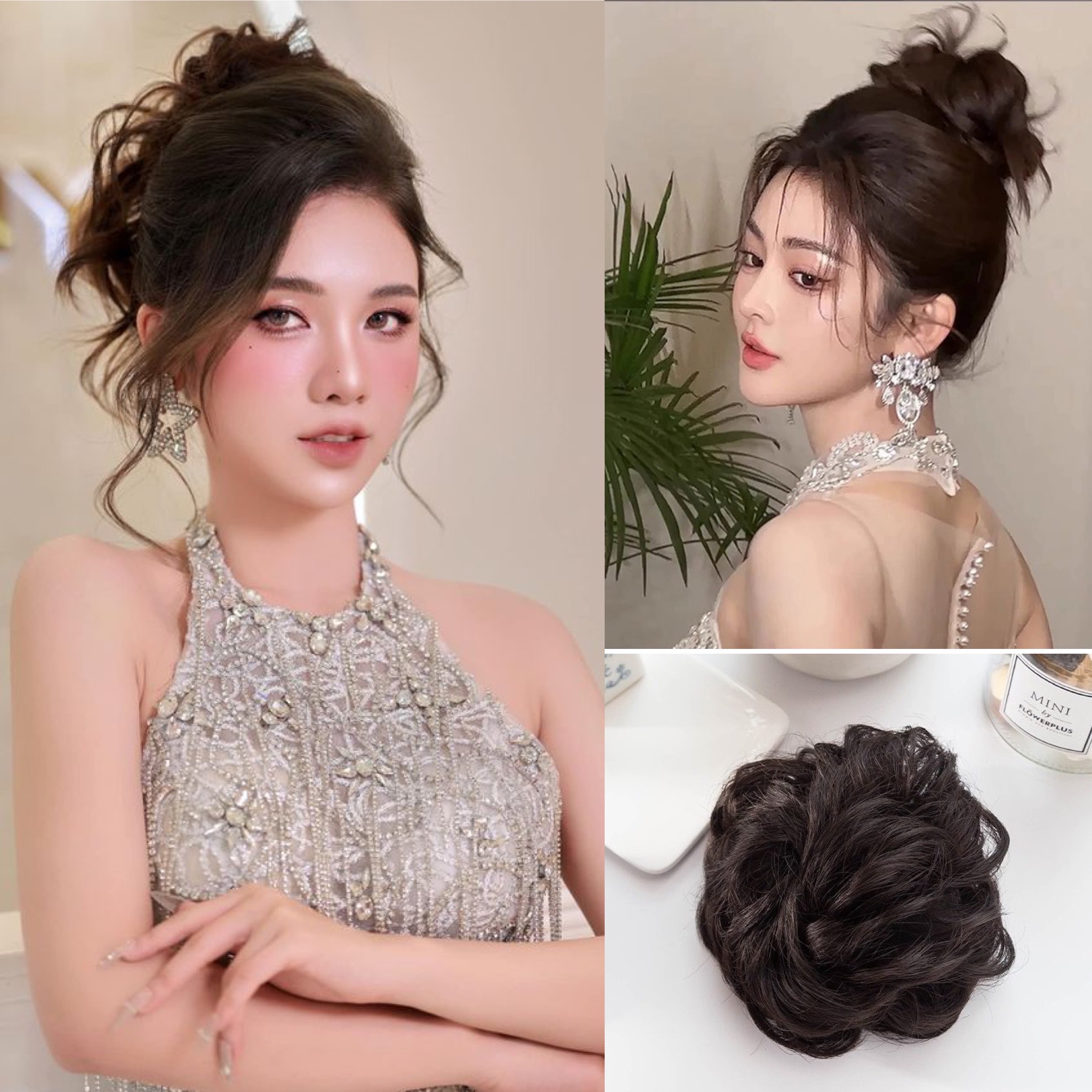 Tóc Giả Búi Xoăn Dạng Ngoạm Siêu Đẹp – Búi Tóc Giả Tơ Mềm Tự Nhiên, Dễ Dùng, Gọn Nhẹ, 4 Màu Hot