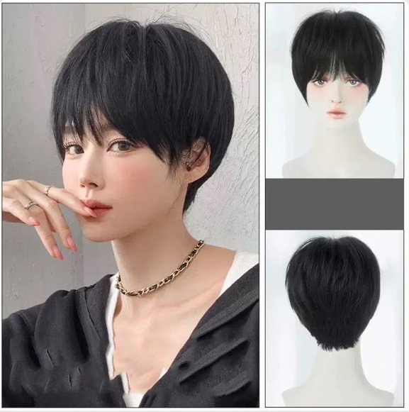 Tóc Giả Nguyên Đầu Tomboy Tém Ngắn Có Da Đầu Tóc Bộ Lưới Hoa Cao Cấp Mềm Mượt Tự Nhiên Như Tóc Thật