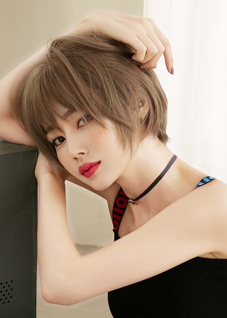 Tóc Giả Nguyên Đầu Tomboy Tém Ngắn Có Da Đầu Tóc Bộ Lưới Hoa Cao Cấp Mềm Mượt Tự Nhiên Như Tóc Thật