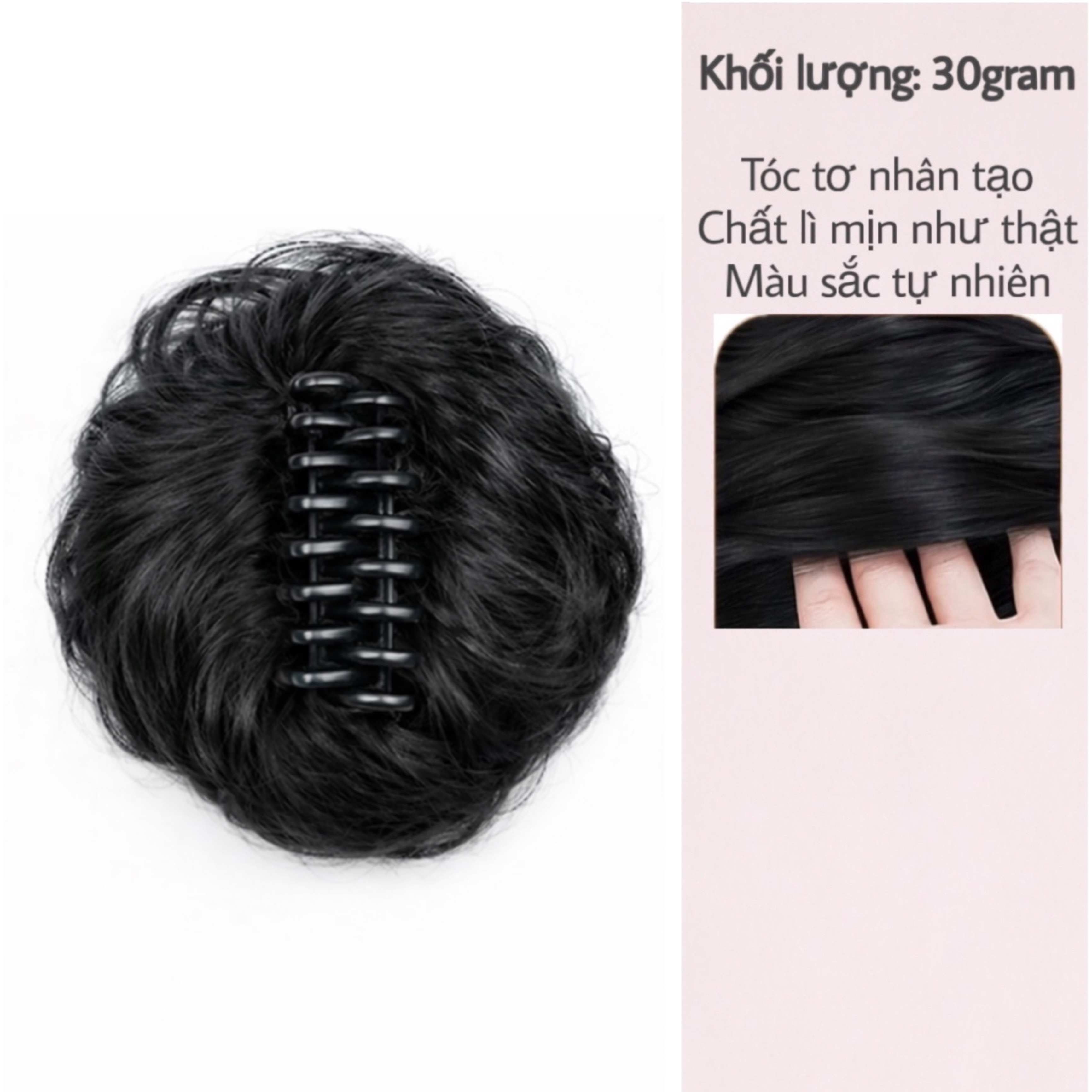Tóc Giả Búi Xoăn Dạng Ngoạm Siêu Đẹp – Búi Tóc Giả Tơ Mềm Tự Nhiên, Dễ Dùng, Gọn Nhẹ, 4 Màu Hot