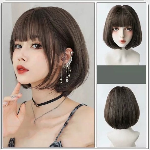 Tóc Giả Nguyên Đầu Vic Cúp Ngắn Có Da Đầu Mái Thưa Tóc Bộ Lưới Hoa Cao Cấp Mềm Mượt Tự Nhiên Như Tóc Thật