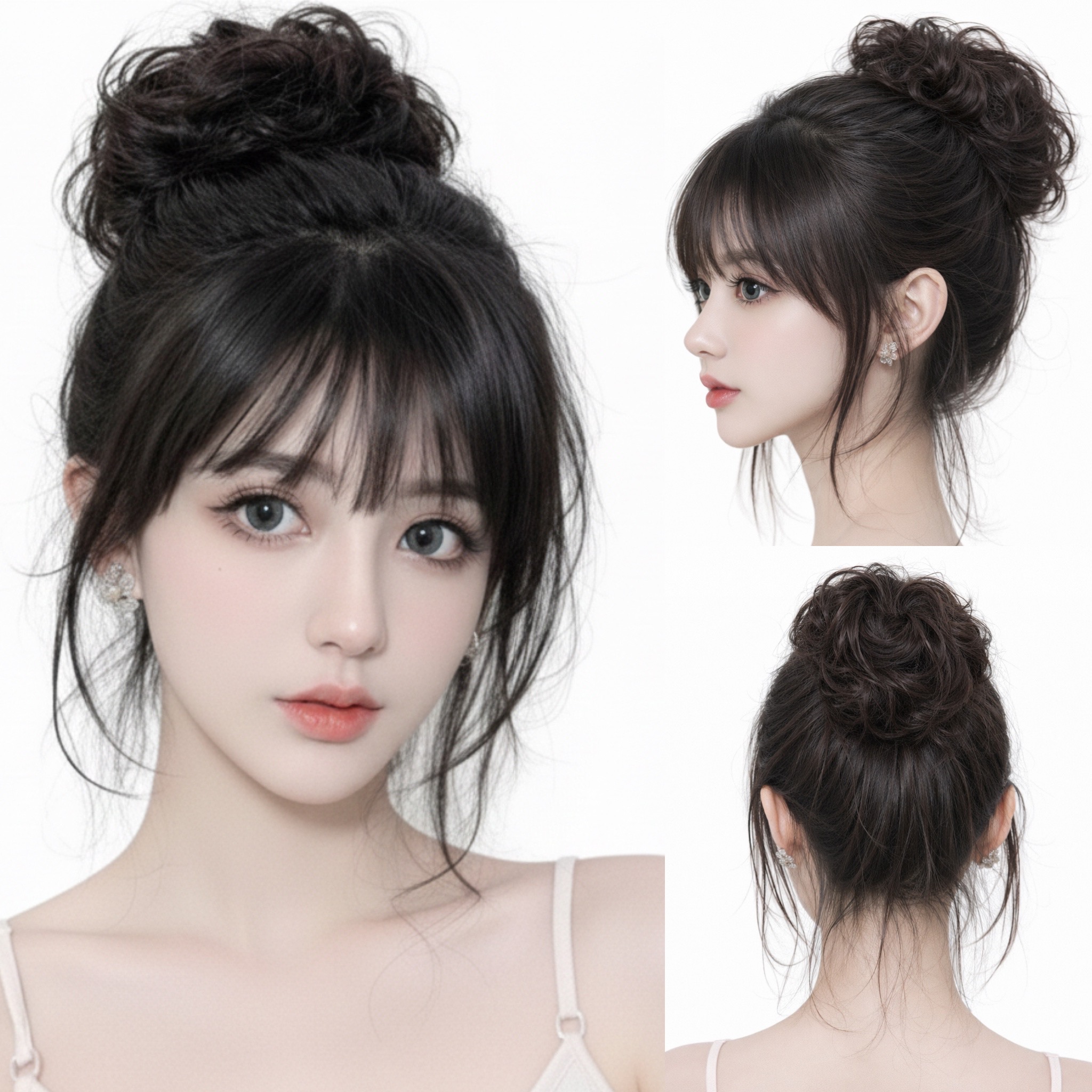 Tóc Giả Búi Xoăn Dạng Cột Cao Cấp – Búi Tóc Giả Tơ Mềm Tự Nhiên, Dễ Dùng, Gọn Nhẹ, 4 Màu Hot