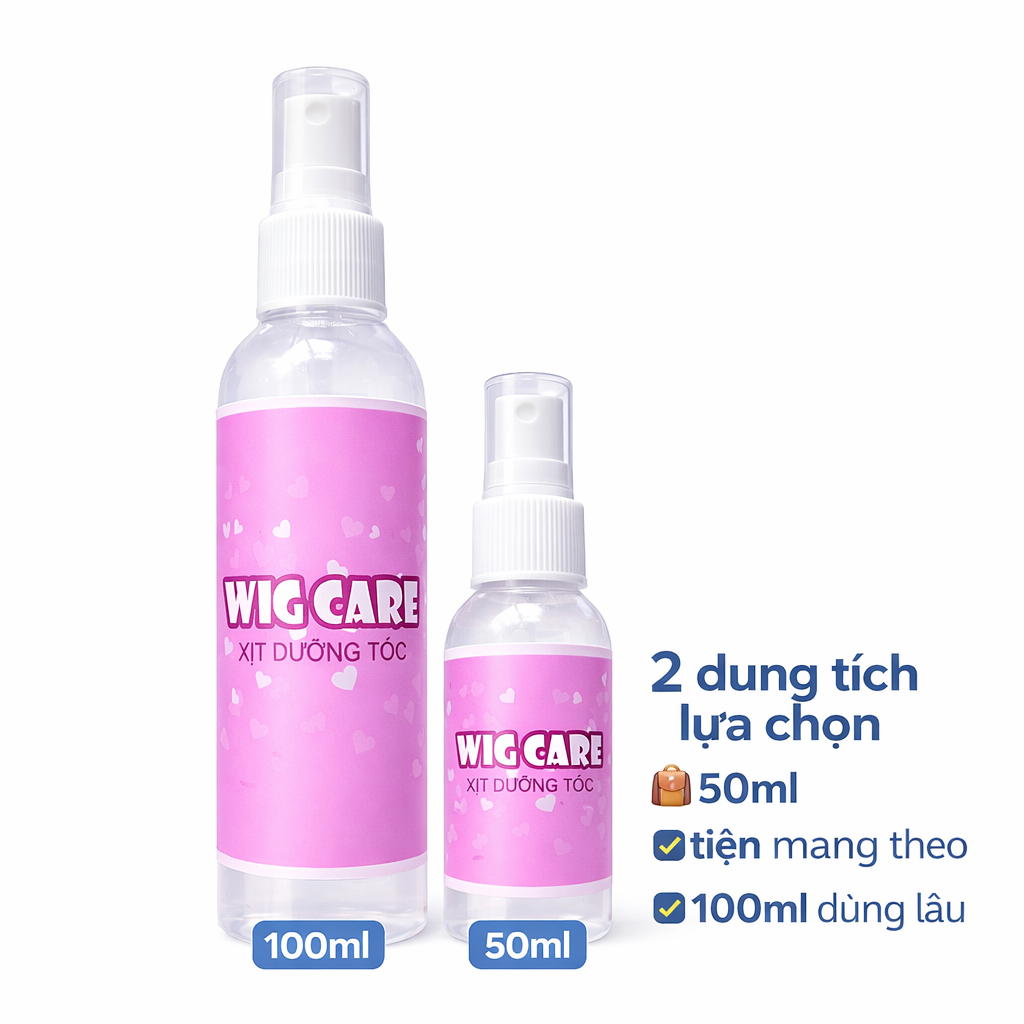 [SỈ TÓC GIẢ] Xịt Dưỡng Tóc Giả Cao Cấp 50ml / 100ml – Dưỡng Mềm, Gỡ Rối, Giữ Form Tóc Giả Bền Đẹp – Chai Xịt Tiện Dụng Sỉ Toàn Quốc
