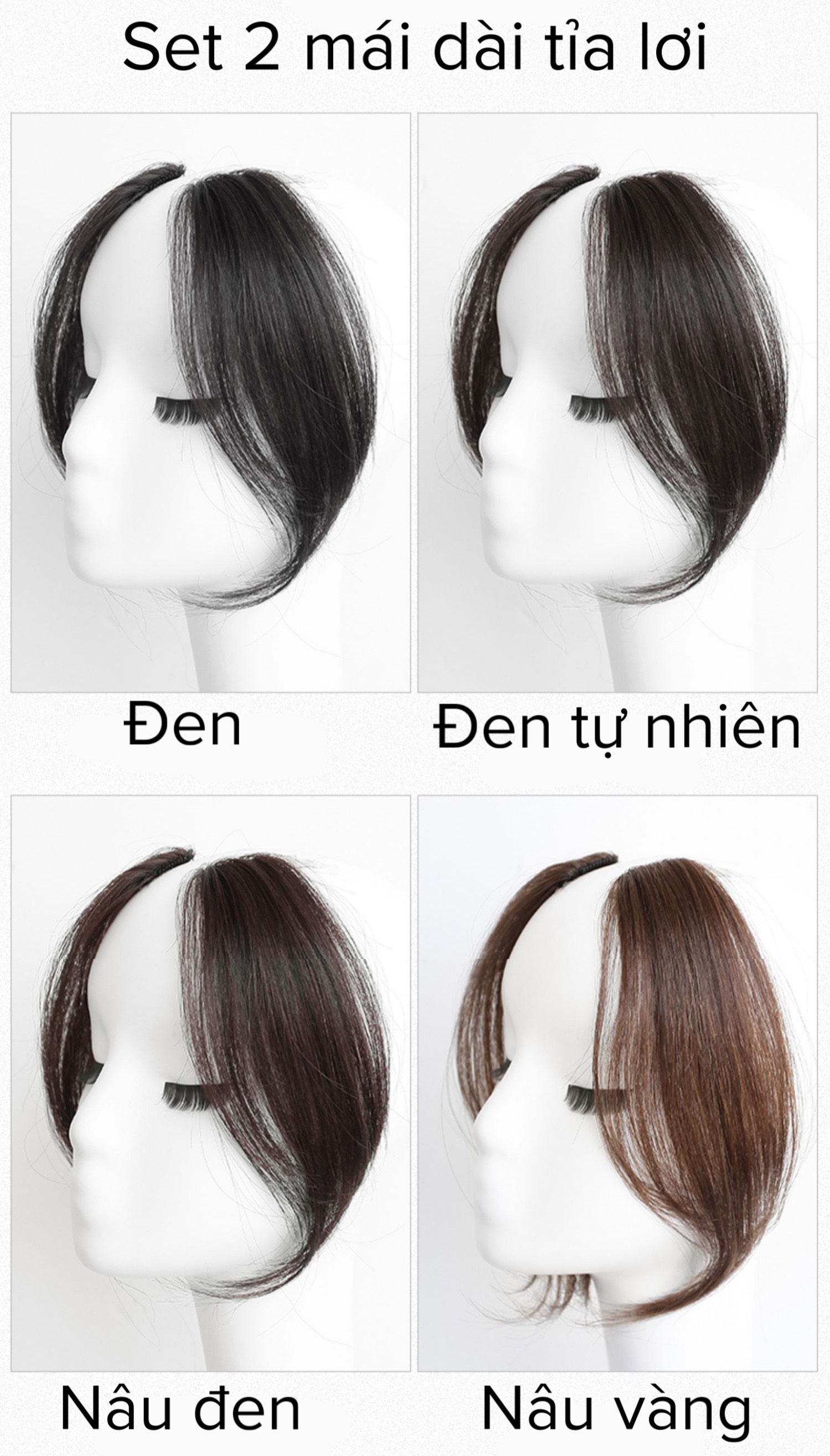 Tóc Giả Mái Dài Layer Kẹp Cao Cấp – Mái Tỉa Lơi & Mái Tự Nhiên, Tơ Mềm Như Tóc Thật, Phong Cách Hàn Quốc