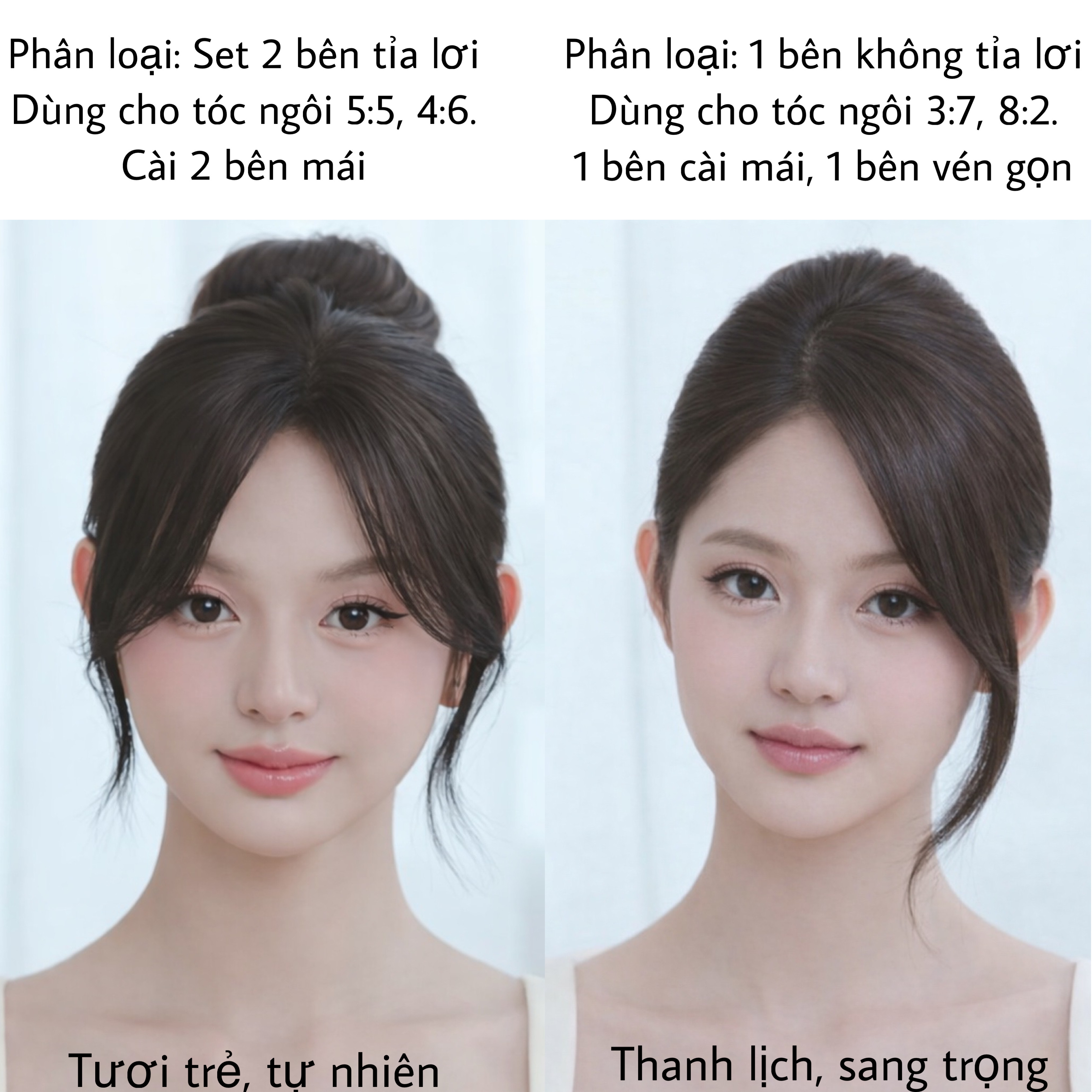 Tóc Giả Mái Dài Layer Kẹp Cao Cấp – Mái Tỉa Lơi & Mái Tự Nhiên, Tơ Mềm Như Tóc Thật, Phong Cách Hàn Quốc