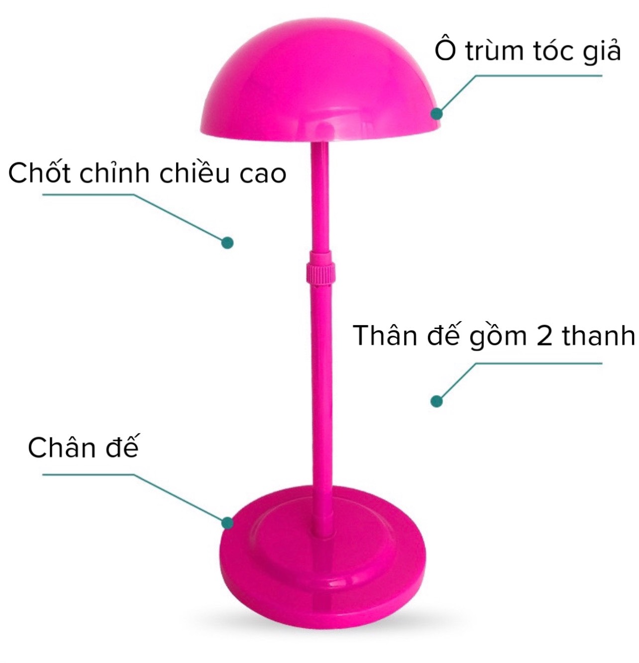 [SỈ TÓC GIẢ] Kệ Treo Tóc Giả Điều Chỉnh Chiều Cao Tiện Lợi, Chắc Chắn - Kẹp Giữ Tóc Giả Chuyên Dụng