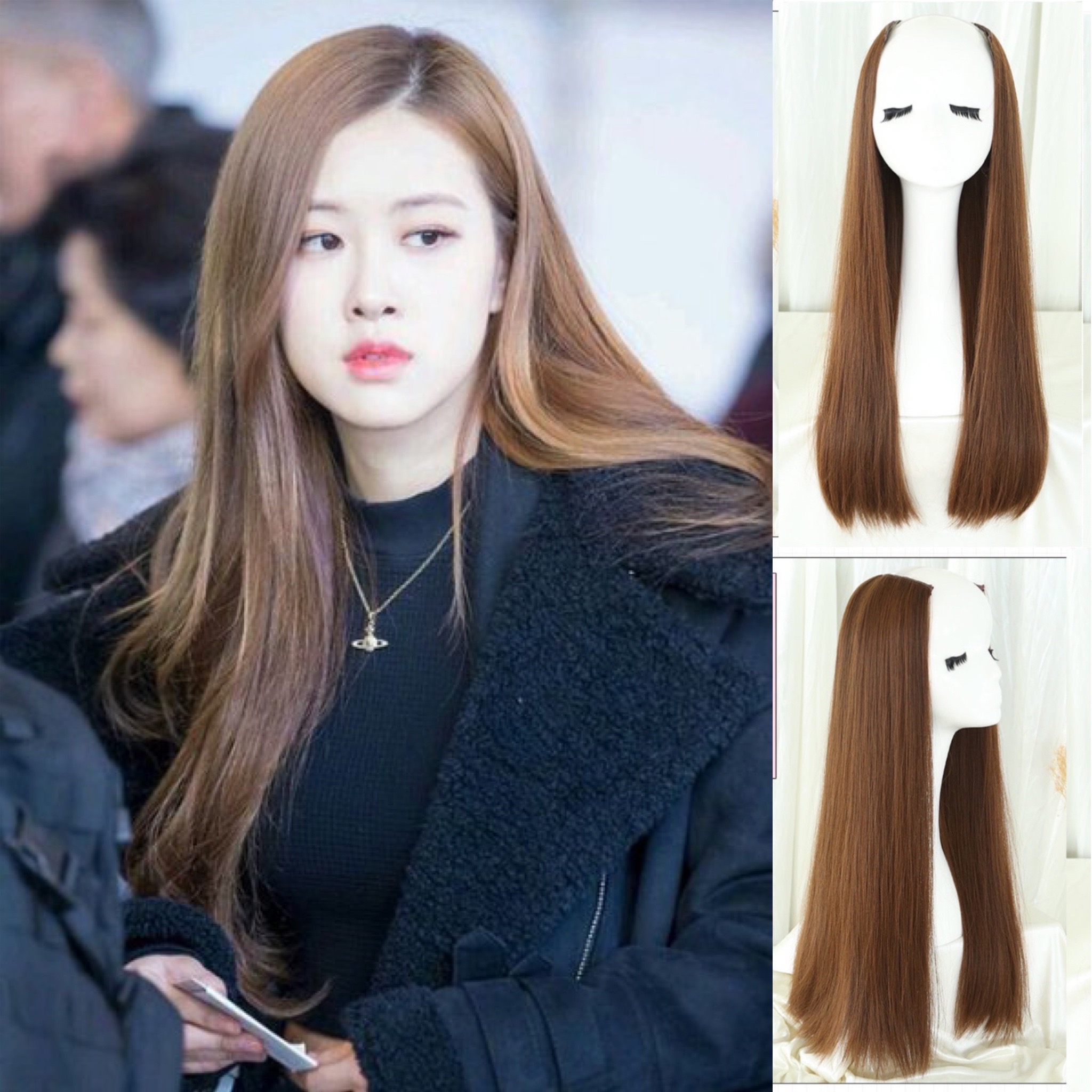 Kẹp U Tóc Giả Cao Cấp Siêu Dày 7 Kẹp – Tơ Mềm Tự Nhiên, Lưới Hoa Co Giãn, Full 6 Màu Hot Trend