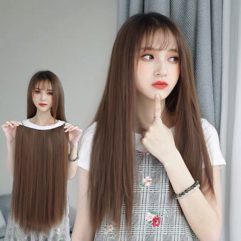 Tóc Giả Kẹp Dải 5 Phím Thẳng Cao Cấp – Tơ Mềm Tự Nhiên, Nối Dày Tóc Nhanh, Kẹp Chắc Ẩn Tóc