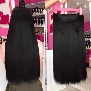 Tóc Giả Kẹp Dải 5 Phím Cao Cấp (Thẳng & Xoăn) – Tơ Mềm Tự Nhiên, Kẹp Chắc, Nối Dày Tóc Nhanh Chóng