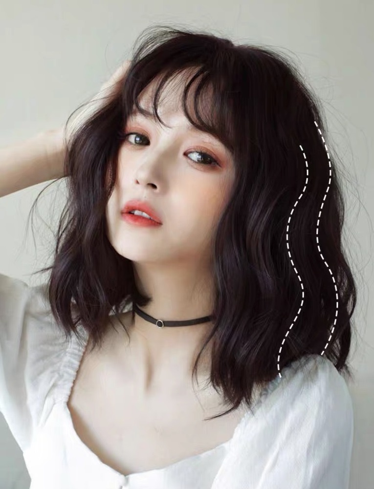 Tóc Giả Nguyên Đầu Sóng Xù Ngắn Vic Xù Có Da Đầu Mái Thưa Tóc Bộ Lưới Hoa Cao Cấp Mềm Mịn Tự Nhiên Như Tóc Thật