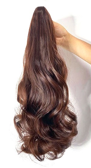 [SỈ TÓC GIẢ] Tóc Giả Ngoạm Xoăn Dài 55-60Cm Sang Trọng – Kẹp Ngoạm Nhanh Gọn, Tóc Tơ Cao Cấp Như Thật Dễ Sử Dụng