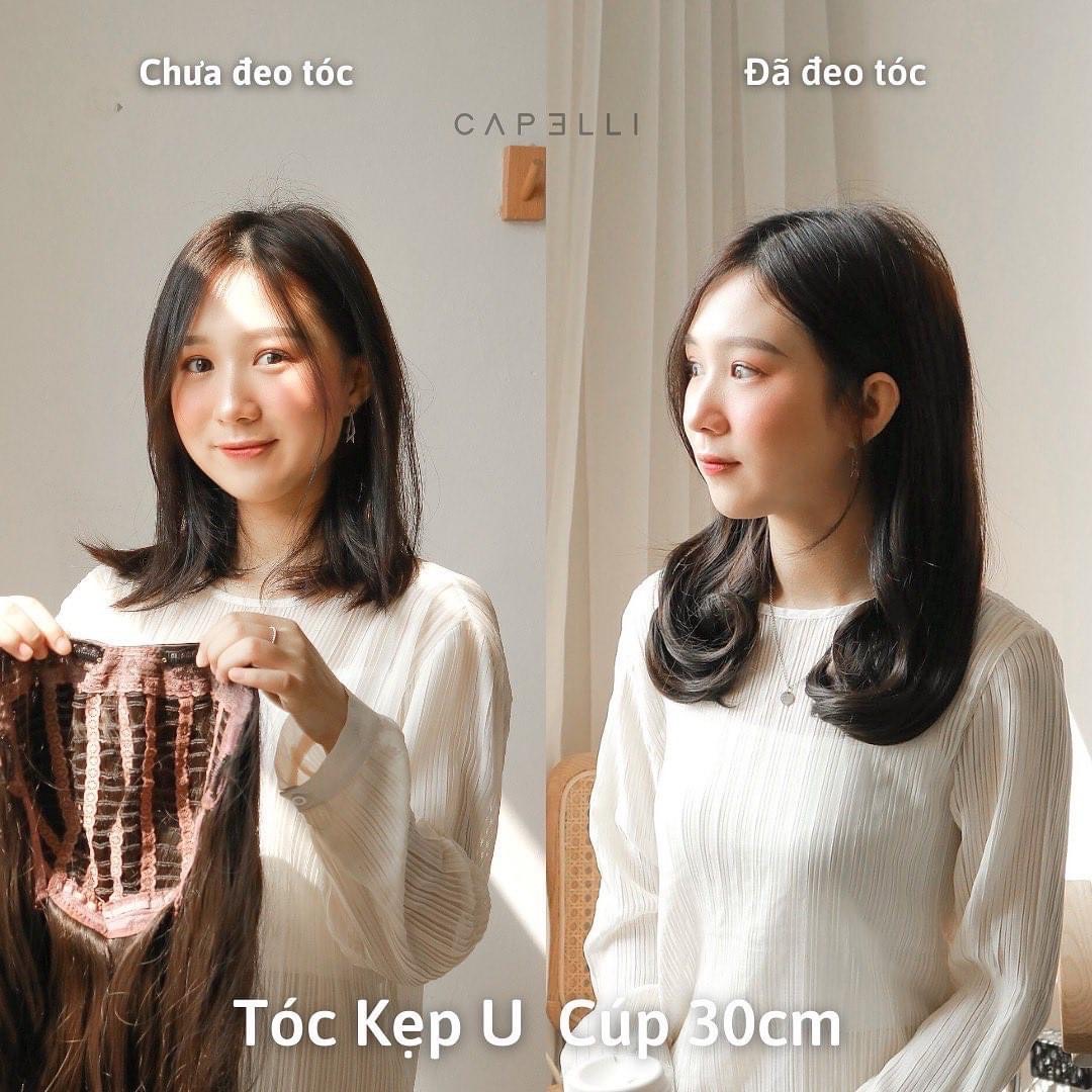 Kẹp U Tóc Giả Cao Cấp Siêu Dày 7 Kẹp – Tơ Mềm Tự Nhiên, Lưới Hoa Co Giãn, Full 6 Màu Hot Trend