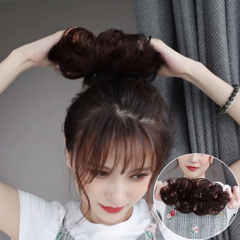 Tóc Giả Búi Xoăn Dạng Cột Cao Cấp – Búi Tóc Giả Tơ Mềm Tự Nhiên, Dễ Dùng, Gọn Nhẹ, 4 Màu Hot