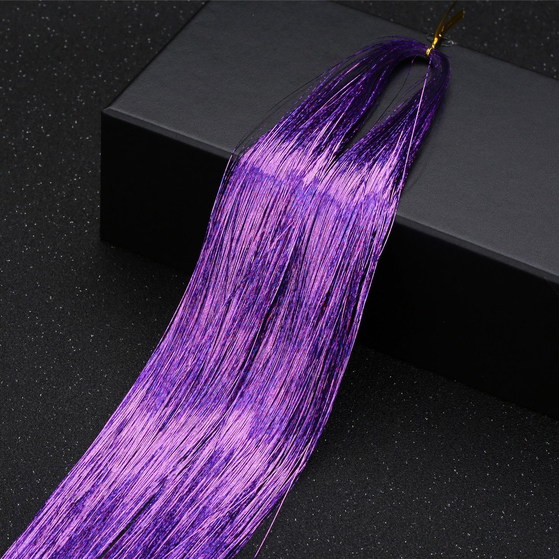 Set 200 Sợi Kim Tuyến Highlight Nối Tóc Lấp Lánh – Buộc Nhanh Không Gãy Rụng, Tái Sử Dụng Nhiều Lần