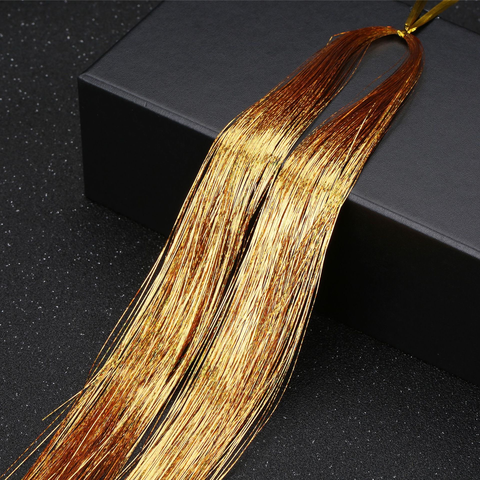 Set 200 Sợi Kim Tuyến Highlight Nối Tóc Lấp Lánh – Buộc Nhanh Không Gãy Rụng, Tái Sử Dụng Nhiều Lần