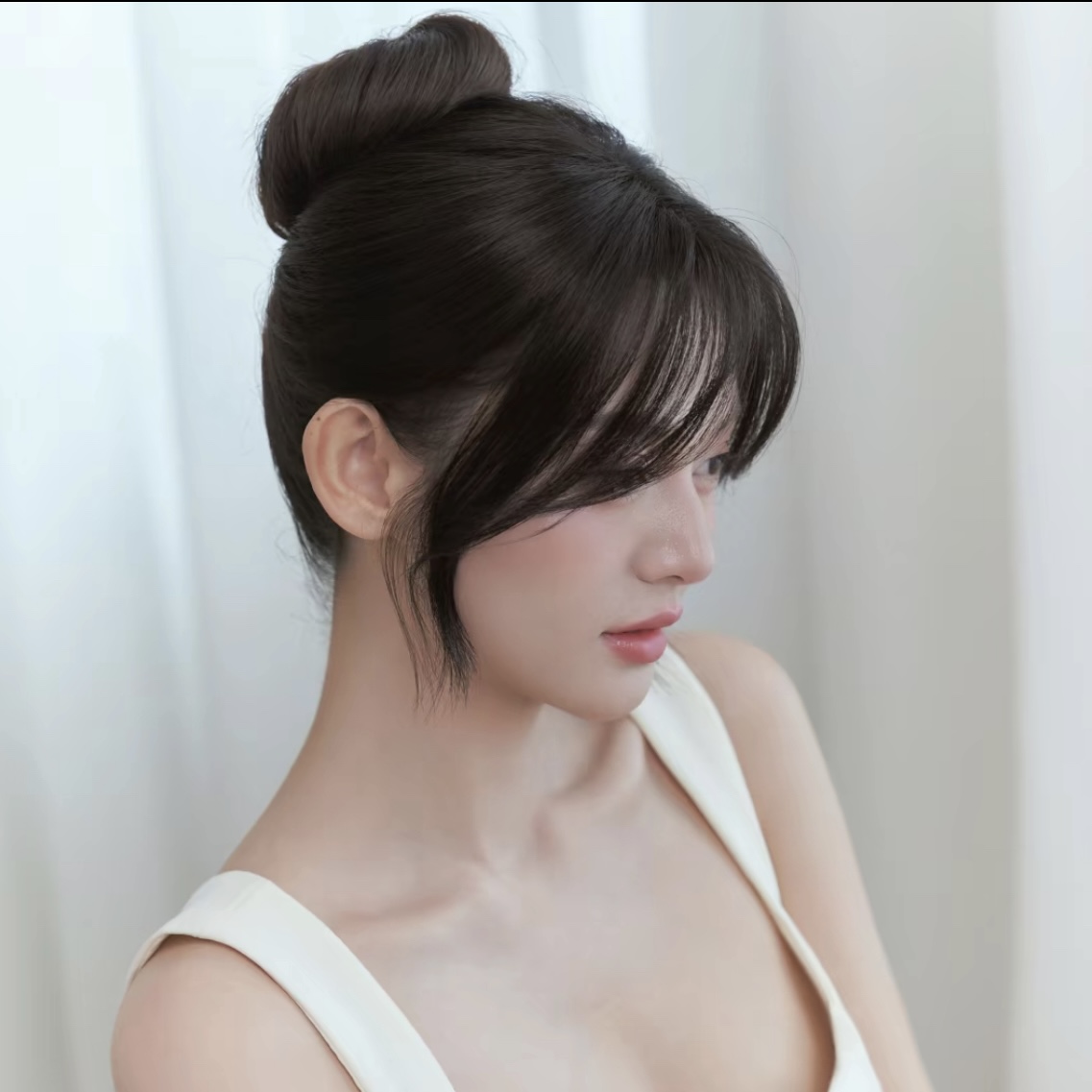 Tóc Giả Mái Dài Layer Kẹp Cao Cấp – Mái Tỉa Lơi & Mái Tự Nhiên, Tơ Mềm Như Tóc Thật, Phong Cách Hàn Quốc