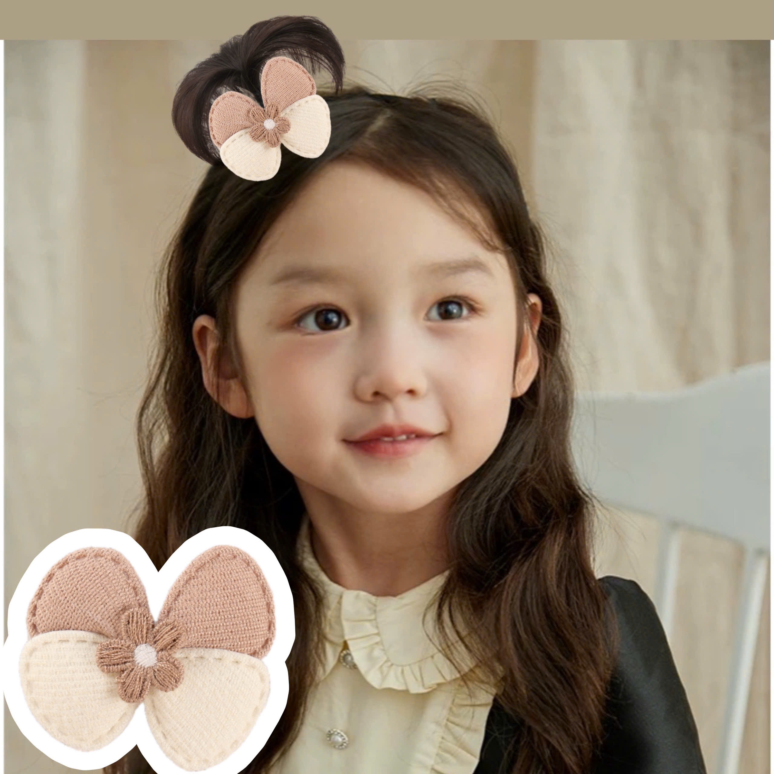 Kẹp Tóc Nơ Cho Bé Cao Cấp - Chỏm Tóc Cây Dừa Siêu Xinh Cho Bé Gái - Phụ Kiện Tóc Trẻ Em Sỉ Toàn Quốc