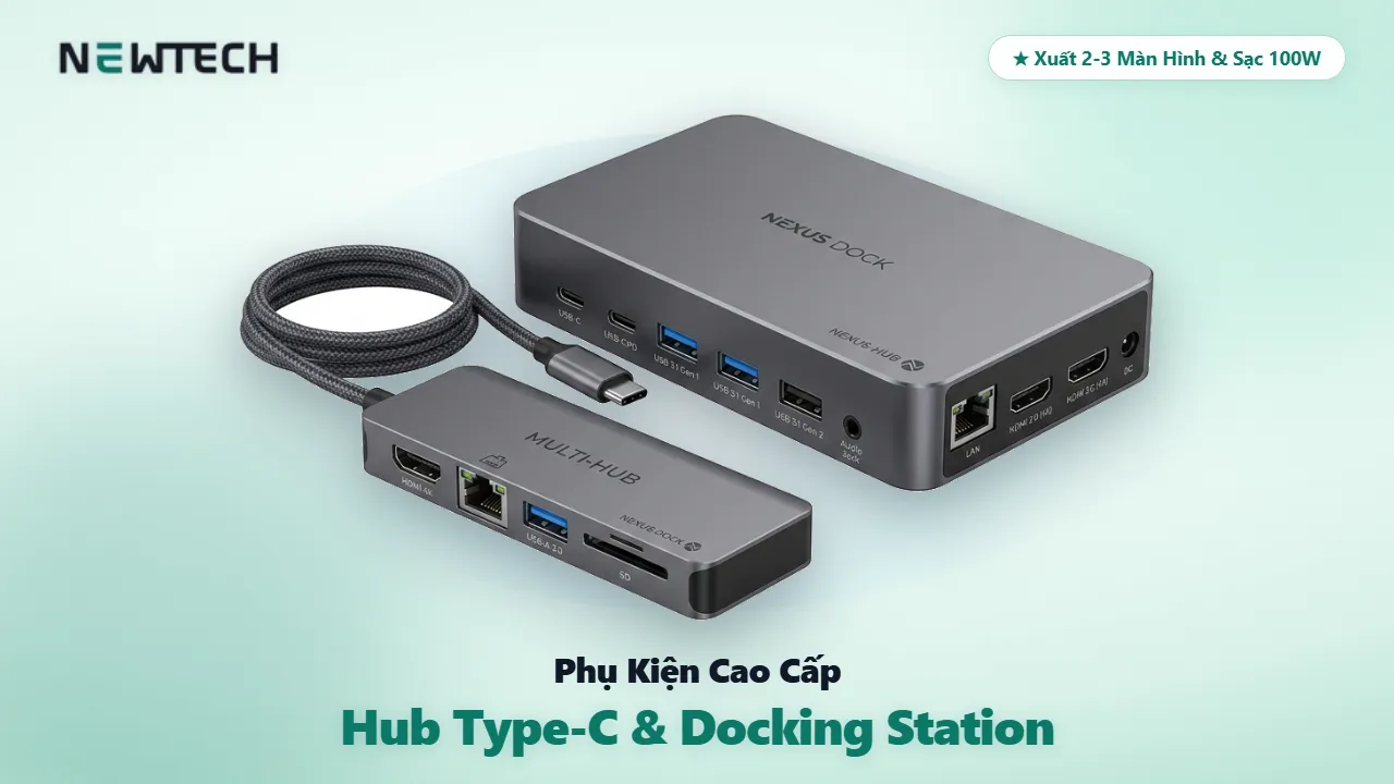 Đánh giá và báo giá hub chuyển đổi Type C và docking station cho Surface Dell ThinkPad NewTechshop