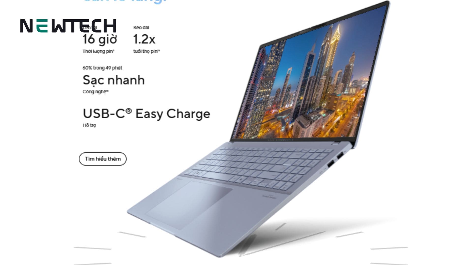 Thời lượng pin ASUS Vivobook S14/S16 lên đến 30 giờ