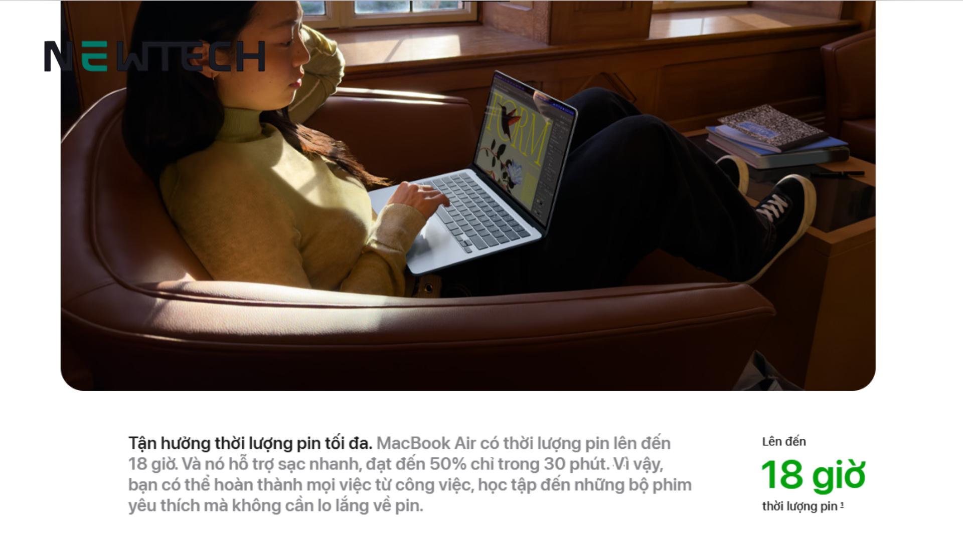 Thời lượng pin của MacBook Air M5