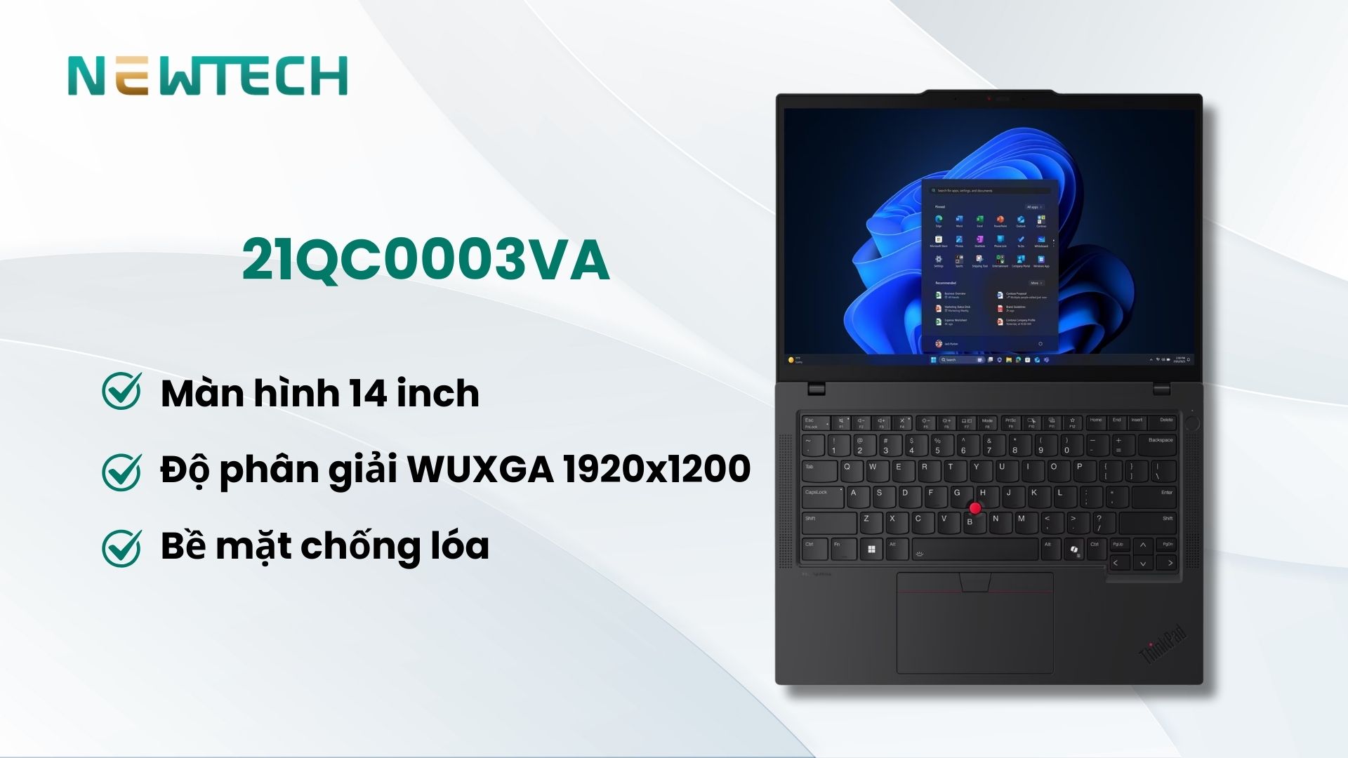 Màn hình 14″ WUXGA hiển thị rộng rãi