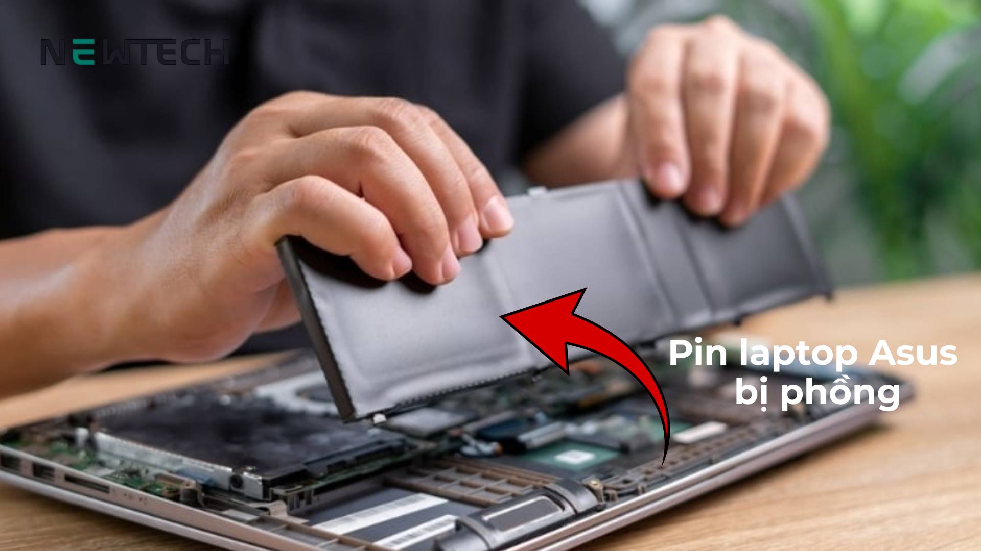 Pin laptop Asus bị phồng, biến dạng hoặc có mùi khét