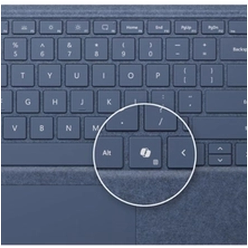 Cận cảnh phím tắt trợ lý Copilot Key AI trên bàn phím Surface Pro