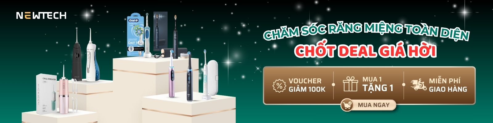 Mua bàn chải điện chính hãng tại NewTech