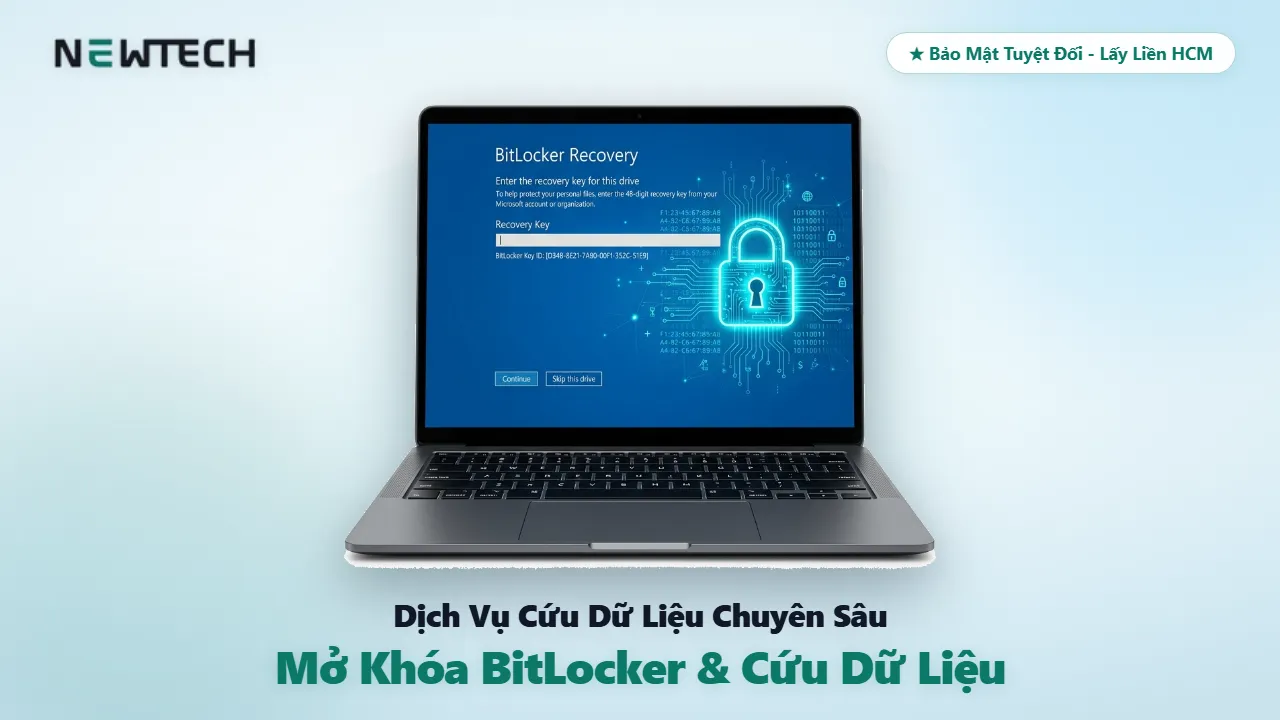 Dịch vụ mở khóa màn hình xanh BitLocker và cứu dữ liệu ổ cứng laptop Surface lấy liền TP.HCM NewTechshop