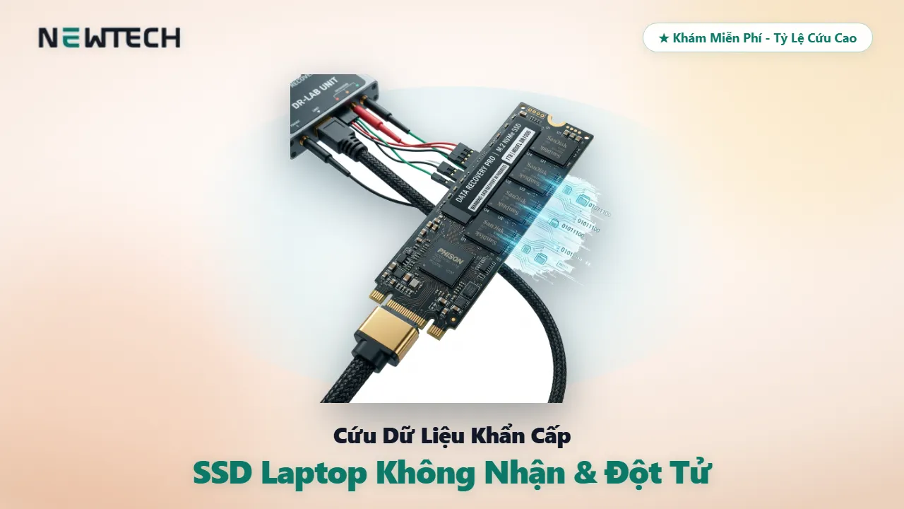 Dịch vụ cứu dữ liệu SSD laptop không nhận chết controller format nhầm tại TP.HCM NewTechshop