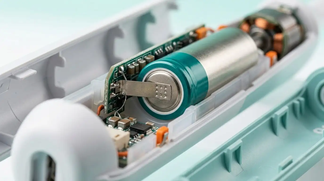 Cấu tạo cell pin hàn nhiệt bên trong thân bàn chải điện