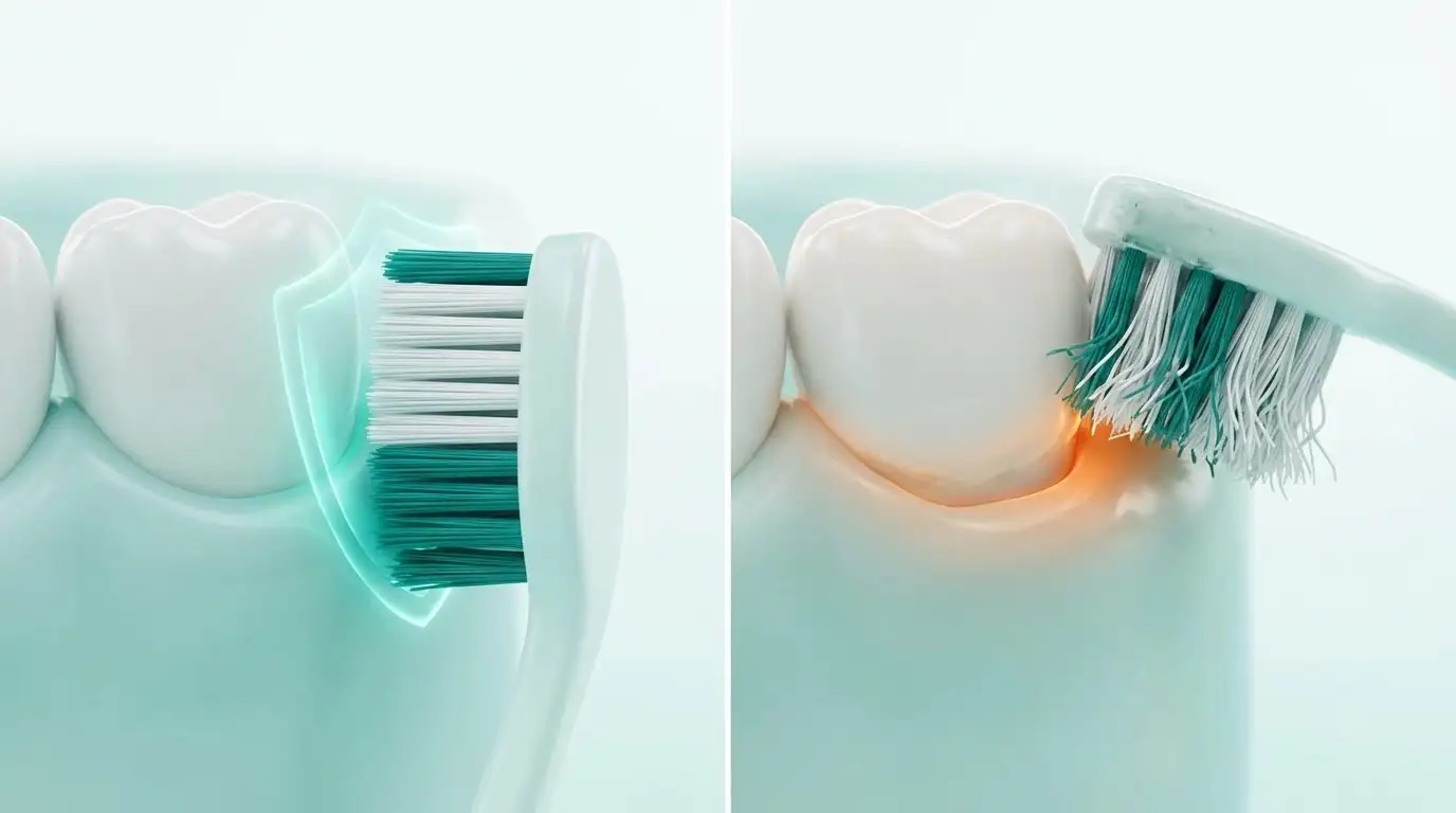 Hậu quả dùng đầu bàn chải điện cũ làm tổn thương men răng nướu