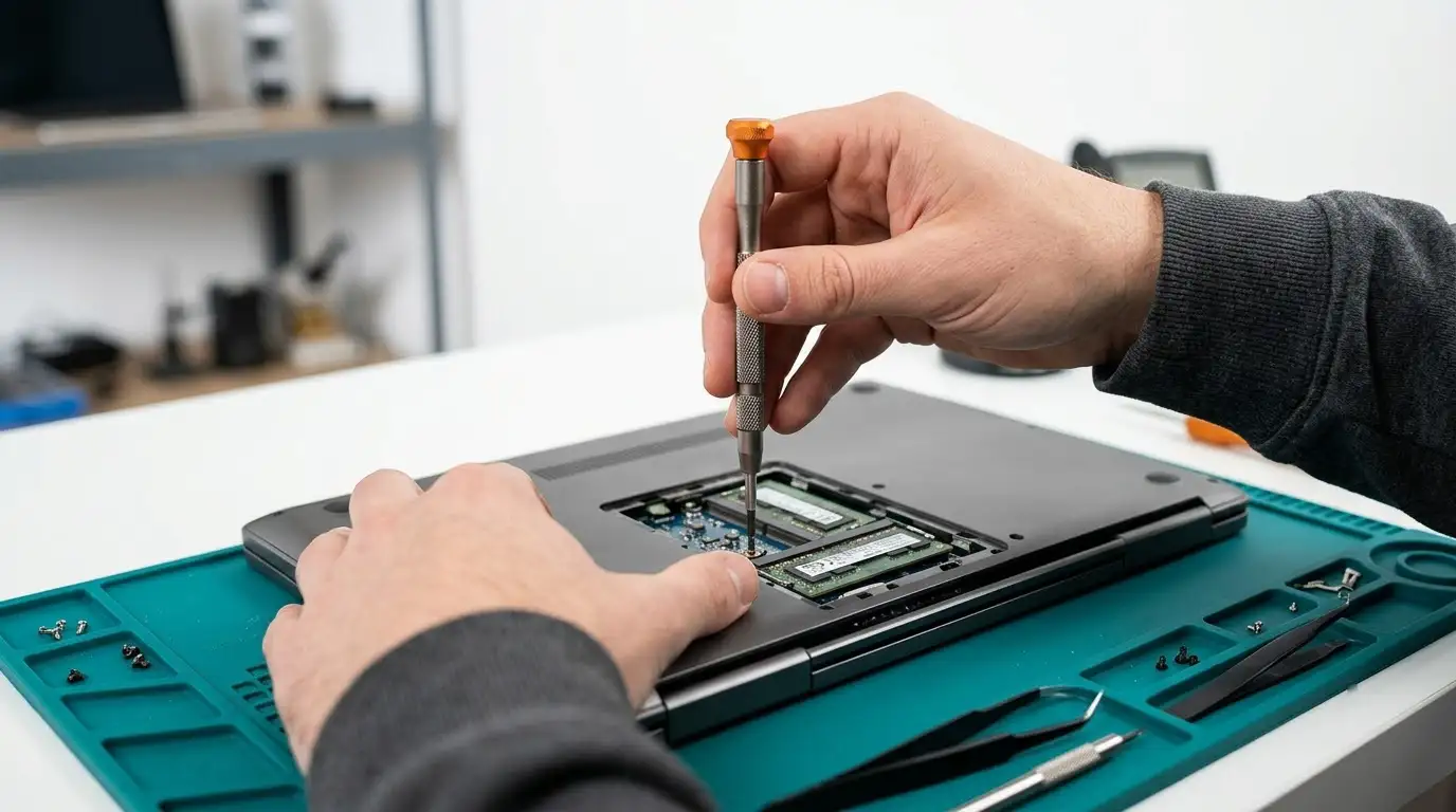 Tháo nắp đáy kiểm tra laptop có nâng cấp ram được không tại nhà