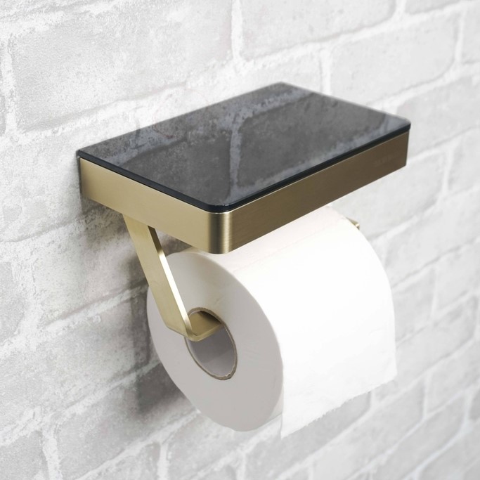 Lô giấy vệ sinh EcoBath EC3070BGB màu vàng + đen mờ