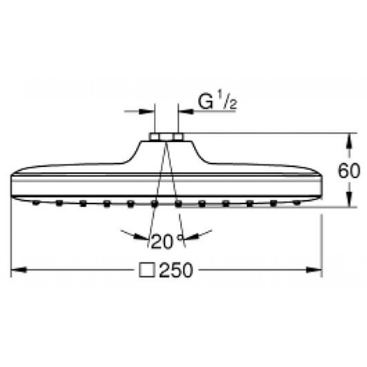 Bát sen vuông Tempesta Cube 250 Grohe 26685000