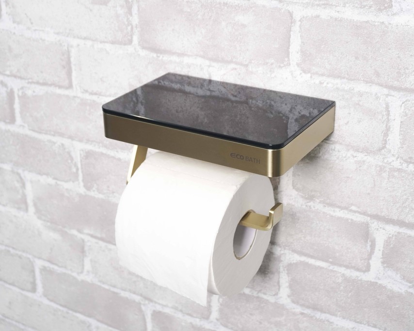 Lô giấy vệ sinh EcoBath EC3070BGB màu vàng + đen mờ