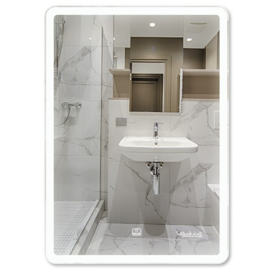 Gương led chữ nhật 50x70cm GLS M35R36 ánh sáng ngoài hoa văn