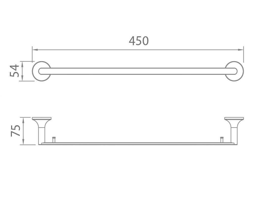 Vắt khăn đơn  EcoBath EC218-08-45BU màu ghi xám