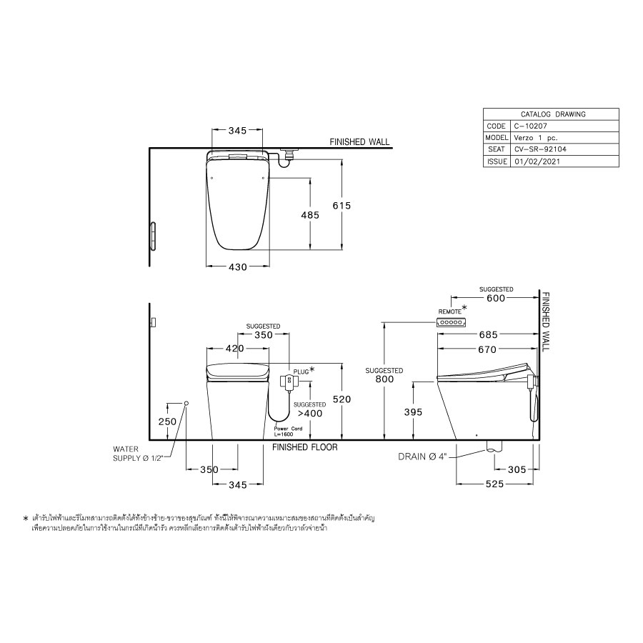 Bồn cầu điện tử thông minh dòng Verzo COTTO C10207