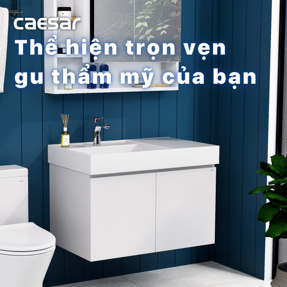 Tủ lavabo liền bàn Caesar LF5382+EH05382AV/ EH05382DWV